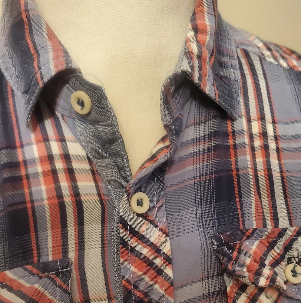Buffalo David Bitton cotton plaid womens size small button down‎ shirt - Picture 5 of 12